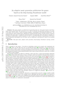 An adaptive music generation architecture for games based on the deep
  learning Transformer mode