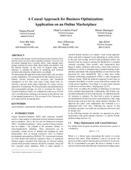A Causal Approach for Business Optimization: Application on an Online
  Marketplace