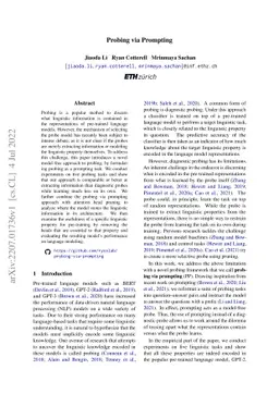 Probing via Prompting