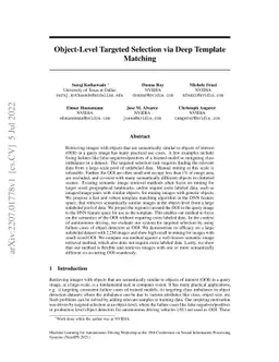 Object-Level Targeted Selection via Deep Template Matching