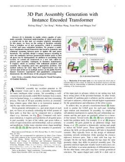 3D Part Assembly Generation with Instance Encoded Transformer