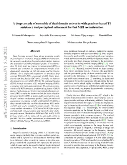 A deep cascade of ensemble of dual domain networks with gradient-based
  T1 assistance and perceptual refinement for fast MRI reconstruction