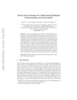 Scene-Aware Prompt for Multi-modal Dialogue Understanding and Generation