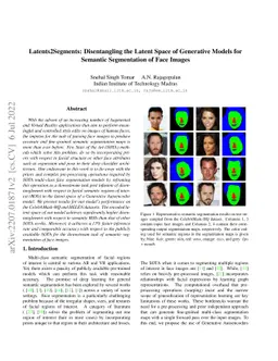 Latents2Segments: Disentangling the Latent Space of Generative Models
  for Semantic Segmentation of Face Images