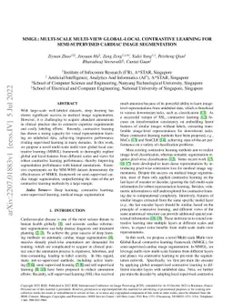 MMGL: Multi-Scale Multi-View Global-Local Contrastive learning for
  Semi-supervised Cardiac Image Segmentation
