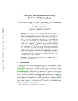 Federated Self-supervised Learning for Video Understanding