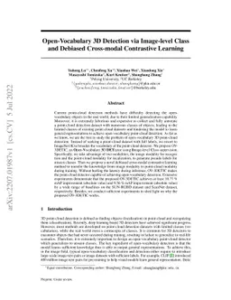 Open-Vocabulary 3D Detection via Image-level Class and Debiased
  Cross-modal Contrastive Learning