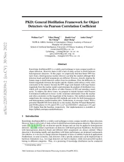PKD: General Distillation Framework for Object Detectors via Pearson
  Correlation Coefficient