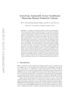 AvatarCap: Animatable Avatar Conditioned Monocular Human Volumetric
  Capture