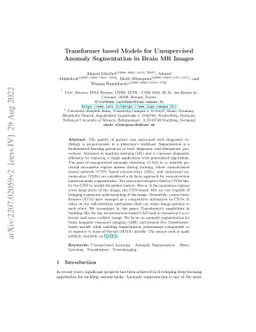 Transformer based Models for Unsupervised Anomaly Segmentation in Brain
  MR Images