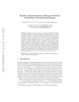RepMix: Representation Mixing for Robust Attribution of Synthesized
  Images