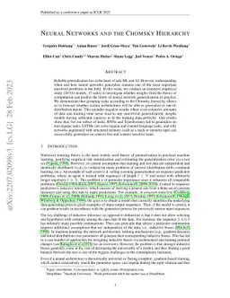 Neural Networks and the Chomsky Hierarchy