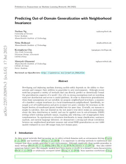 Predicting Out-of-Domain Generalization with Neighborhood Invariance