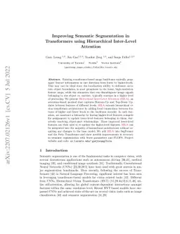 Improving Semantic Segmentation in Transformers using Hierarchical
  Inter-Level Attention