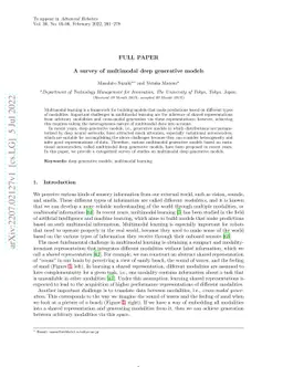 A survey of multimodal deep generative models