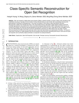 Class-Specific Semantic Reconstruction for Open Set Recognition