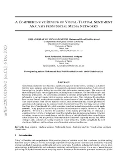 A Comprehensive Review of Visual-Textual Sentiment Analysis from Social
  Media Networks