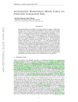 Accelerating Hamiltonian Monte Carlo via Chebyshev Integration Time
