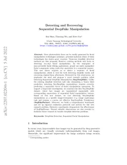 Detecting and Recovering Sequential DeepFake Manipulation