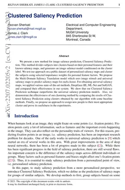 Clustered Saliency Prediction