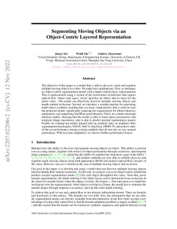 Segmenting Moving Objects via an Object-Centric Layered Representation