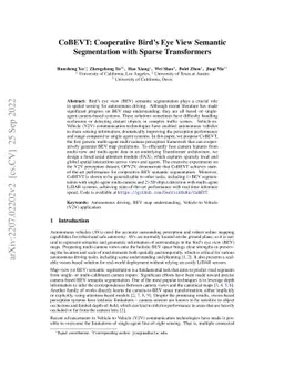 CoBEVT: Cooperative Bird's Eye View Semantic Segmentation with Sparse
  Transformers