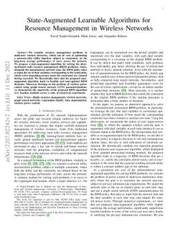 State-Augmented Learnable Algorithms for Resource Management in Wireless
  Networks