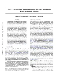 BiPOCO: Bi-Directional Trajectory Prediction with Pose Constraints for
  Pedestrian Anomaly Detection