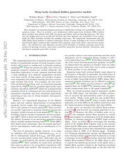 Many-body localized hidden generative models