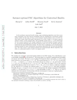 Instance-optimal PAC Algorithms for Contextual Bandits