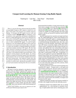 Unsupervised Learning for Human Sensing Using Radio Signals