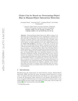 Chairs Can be Stood on: Overcoming Object Bias in Human-Object
  Interaction Detection