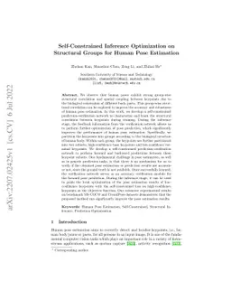 Self-Constrained Inference Optimization on Structural Groups for Human
  Pose Estimation