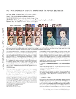 DCT-Net: Domain-Calibrated Translation for Portrait Stylization
