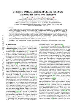 Composite FORCE learning of chaotic echo state networks for time-series
  prediction