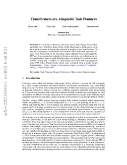 Transformers are Adaptable Task Planners