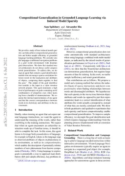 Compositional Generalization in Grounded Language Learning via Induced
  Model Sparsity