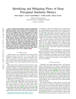 Identifying and Mitigating Flaws of Deep Perceptual Similarity Metrics