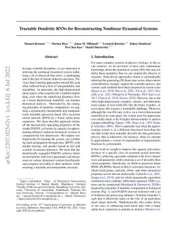 Tractable Dendritic RNNs for Reconstructing Nonlinear Dynamical Systems