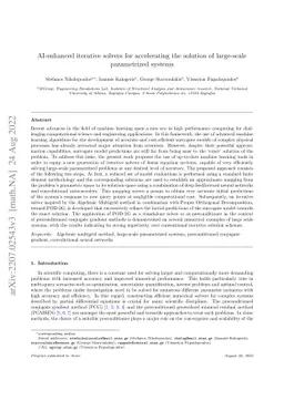 AI-enhanced iterative solvers for accelerating the solution of large
  scale parametrized systems