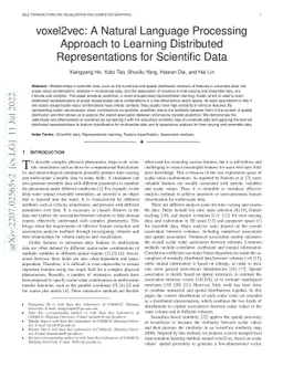 voxel2vec: A Natural Language Processing Approach to Learning
  Distributed Representations for Scientific Data