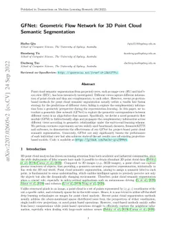 GFNet: Geometric Flow Network for 3D Point Cloud Semantic Segmentation