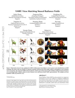 VMRF: View Matching Neural Radiance Fields