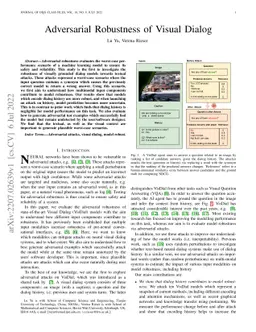 Adversarial Robustness of Visual Dialog