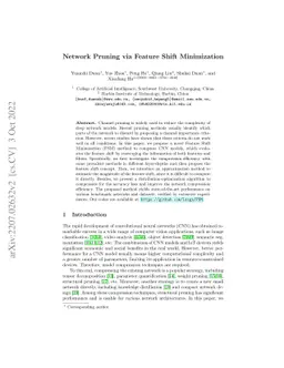 Network Pruning via Feature Shift Minimization