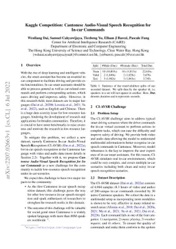 Kaggle Competition: Cantonese Audio-Visual Speech Recognition for In-car
  Commands