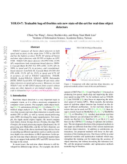 YOLOv7: Trainable bag-of-freebies sets new state-of-the-art for
  real-time object detectors