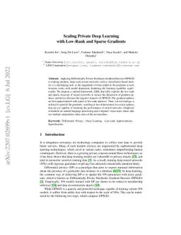 Scaling Private Deep Learning with Low-Rank and Sparse Gradients