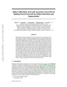 Spike Calibration: Fast and Accurate Conversion of Spiking Neural
  Network for Object Detection and Segmentation