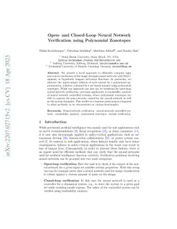 Open- and Closed-Loop Neural Network Verification using Polynomial
  Zonotopes